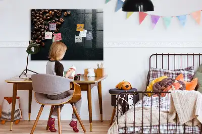 Tableau magnétique effaçable à sec motif grains de café