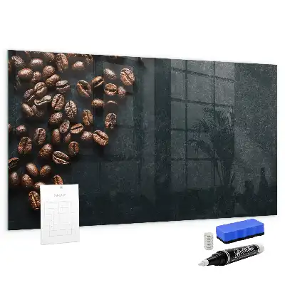 Tableau magnétique effaçable à sec motif grains de café