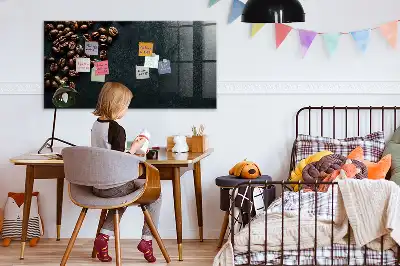 Tableau magnétique effaçable à sec motif grains de café