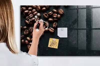 Tableau magnétique effaçable à sec motif grains de café