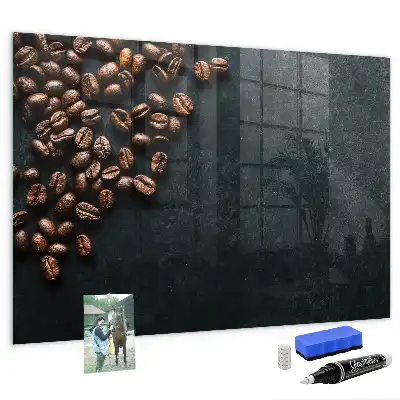 Tableau magnétique effaçable à sec motif grains de café