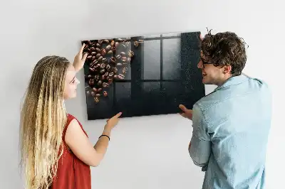 Tableau magnétique effaçable à sec motif grains de café