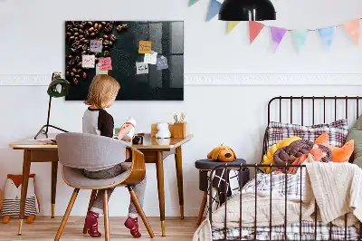 Tableau magnétique effaçable à sec motif grains de café