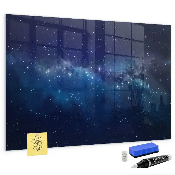 Tableau magnétique effaçable à sec motif ciel sombre et étoiles