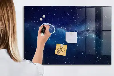 Tableau magnétique effaçable à sec motif ciel sombre et étoiles