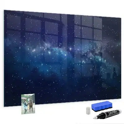 Tableau magnétique effaçable à sec motif ciel sombre et étoiles