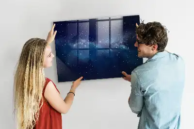 Tableau magnétique effaçable à sec motif ciel sombre et étoiles