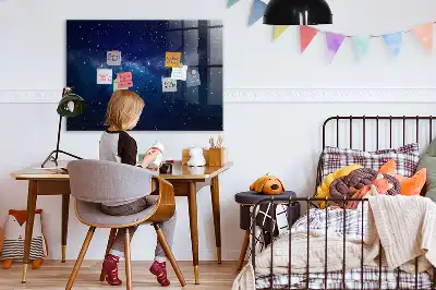 Tableau magnétique effaçable à sec motif ciel sombre et étoiles