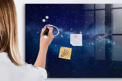 Tableau magnétique effaçable à sec motif ciel sombre et étoiles