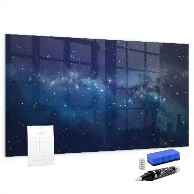 Tableau magnétique effaçable à sec motif ciel sombre et étoiles