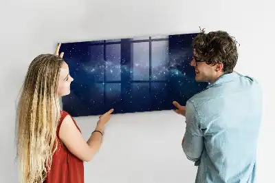 Tableau magnétique effaçable à sec motif ciel sombre et étoiles