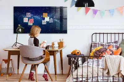 Tableau magnétique effaçable à sec motif ciel sombre et étoiles
