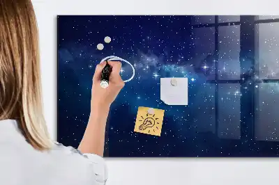 Tableau magnétique effaçable à sec motif ciel sombre et étoiles