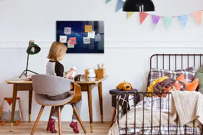 Tableau magnétique effaçable à sec motif ciel sombre et étoiles