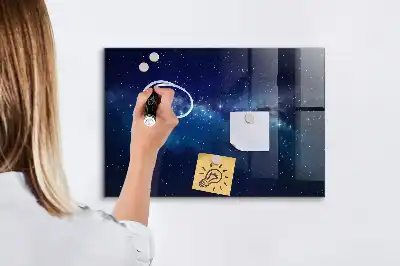 Tableau magnétique effaçable à sec motif ciel sombre et étoiles