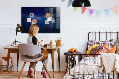 Tableau magnétique effaçable à sec motif ciel sombre et étoiles