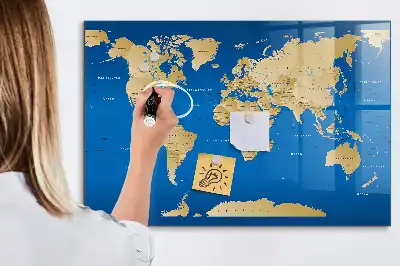 Tableau magnétique avec feutre modèle monde