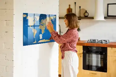 Tableau magnétique avec feutre modèle monde