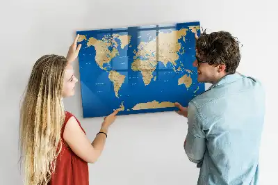 Tableau magnétique avec feutre modèle monde