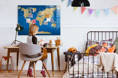 Tableau magnétique avec feutre modèle monde