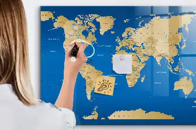 Tableau magnétique avec feutre modèle monde