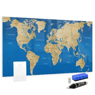 Tableau magnétique avec feutre modèle monde