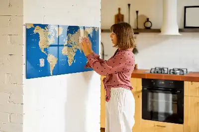 Tableau magnétique avec feutre modèle monde