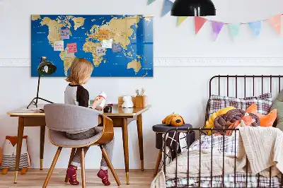 Tableau magnétique avec feutre modèle monde