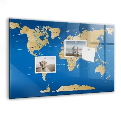 Tableau magnétique avec feutre modèle monde