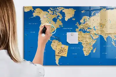 Tableau magnétique avec feutre modèle monde