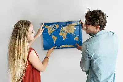 Tableau magnétique avec feutre modèle monde