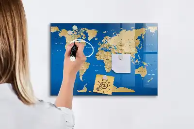 Tableau magnétique avec feutre modèle monde