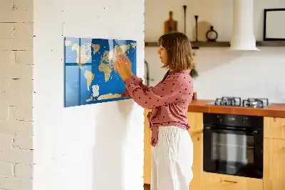 Tableau magnétique avec feutre modèle monde