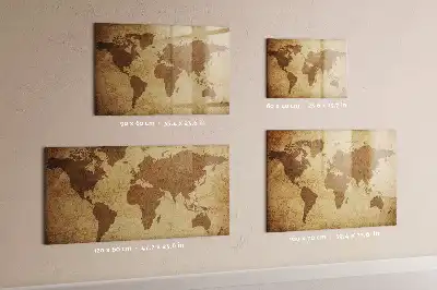 Carte du monde vintage tableau magnétique effaçable à sec