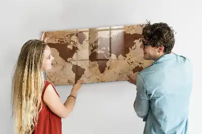Carte du monde vintage tableau magnétique avec feutre