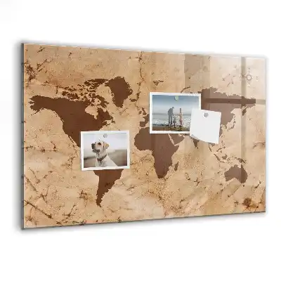 Carte du monde vintage tableau magnétique avec feutre