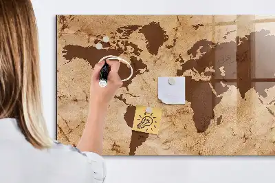 Carte du monde vintage tableau magnétique avec feutre