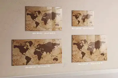 Carte du monde vintage tableau magnétique avec feutre