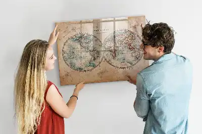 Tableau magnétique effaçable à sec carte du monde globe