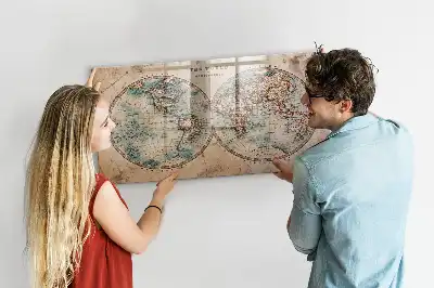 Tableau magnétique effaçable à sec carte du monde globe