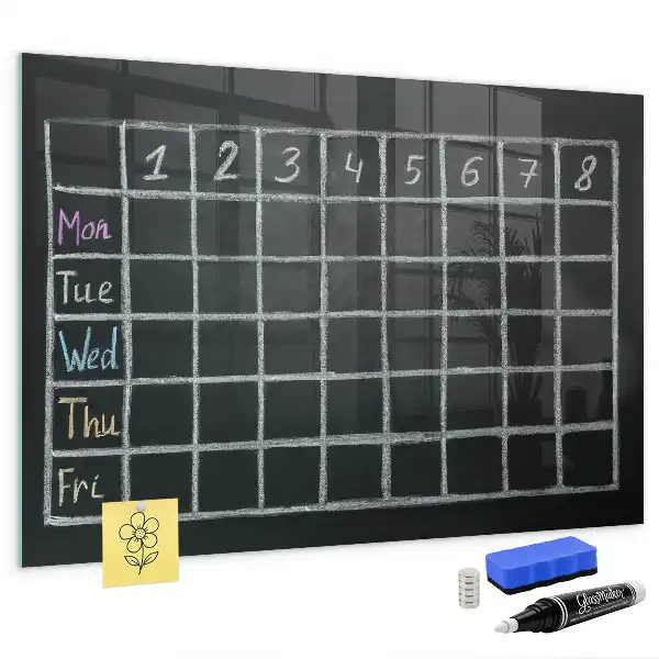 Emploi du temps tableau magnétique avec feutre