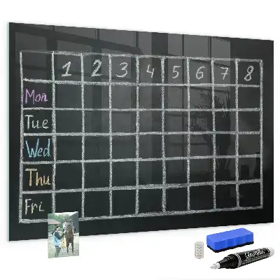 Emploi du temps tableau magnétique avec feutre
