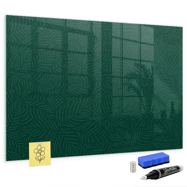 Tableau magnétique effaçable à sec motif de feuilles