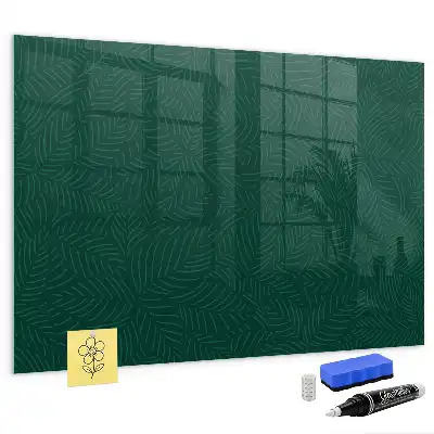 Tableau magnétique effaçable à sec motif de feuilles