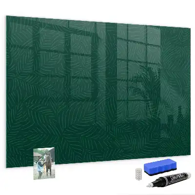Tableau magnétique effaçable à sec motif de feuilles
