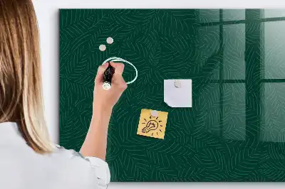 Tableau magnétique effaçable à sec motif de feuilles