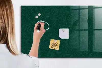 Tableau magnétique effaçable à sec motif de feuilles