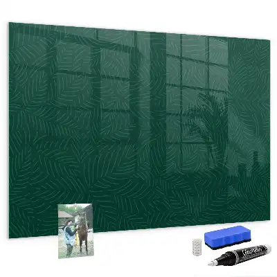 Tableau magnétique effaçable à sec motif de feuilles