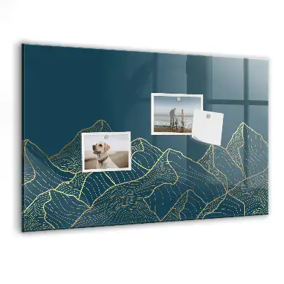 Tableau magnétique effaçable à sec motif esquisse de montagnes