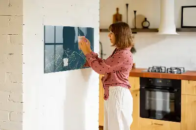 Tableau magnétique effaçable à sec motif esquisse de montagnes